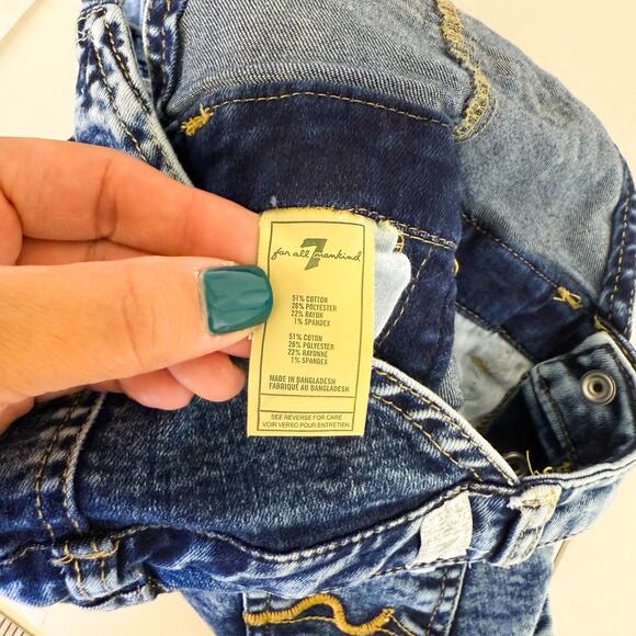 7 For All Mankind Girls Denim Shortalls Overalls Blue Distressed - 2T 2 - Picture 6 of 8